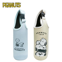 【日本正版】史努比 潛水布 水壺袋 飲料提袋 飲料袋 水壺手提袋 Snoopy PEANUTS