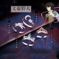 Anime Bungo Dogs Cosplay Ring Nakahara Chuya Dazai Adjustable Jewelry Rings Osamu Ryunosuke Nakajima Atsushi Unisex Gifts