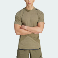 【adidas 愛迪達】D4T PS Tee 男 短袖 上衣 亞洲版 運動 訓練 健身 吸濕排汗 修身 舒適 棕(IL1457)