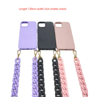 New Color Matte Acrylic Phone Case Chain Women Portable Acrylic Bag Chain For iPhone 14 pro max 13 15 Pro 11 Chain Accessories