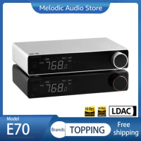 TOPPING E70 ES9028Pro DAC Headphone Amplifier Bluetooth 5.1 XU316 Support32Bit/768kHz DSD512 RCA XLR Output with Remote Control