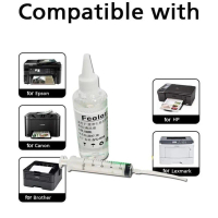 100ML Cleaning Solution For Inkjet Printer Syringe With Hose Bundle Package Ink Fluid Nozzle H6Z8