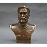 6'' Russian Leader Joseph Stalin Bust Bronze Statue