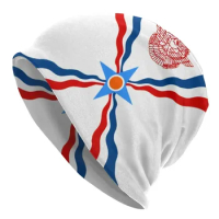 Bonnet Winter Warm Knitted Hat Men Women Assyrian Suryoyo Flag Street Beanies Caps Adult Syriac Aram