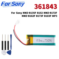 180mAh Battery 361843 For Battery For Sony NWZ-B135F B152 NWZ-B172F NWZ-B162F B173F B183F MP3 Batteries