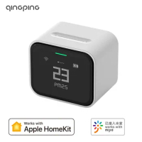 Stock Qingping Air Detector lite Retina Touch IPS Screen Touch Operation PM2.5 Air Monitor For Xiaomi Mihome APP Apple Homekit