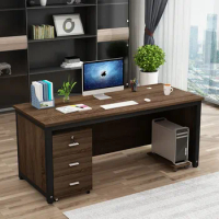 Simple boss desk and chair combination economic staff financial computer desk single simple modern home desk