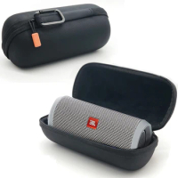 PU Case For Jbl flip 4 , Speaker Accessories,Rugged EVA Shell with Weather Resistant Zippered Seal and Carabiner Style Clip