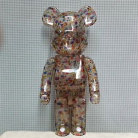 New 1000% Bearbrick 70cm Figure Transparent floral Bear@bricklys Toy Collection Shop Model Decoration Doll Gift