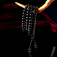 Tibet Yak 108 Long String Beads Black Horn Bracelet Natural