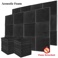 Make friend 48Pcs 30x30x2.5cm High Density Acoustic Foam Studio Sound Proofing Flame Retardant Sponge Sound Absorption Panels
