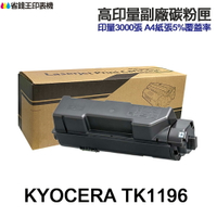 KYOCERA 京瓷 TK1196 高印量副廠碳粉匣 TK-1196 《 適 P2230dn 》
