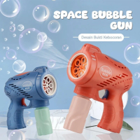 Mainan Bubble Gun Astronot dengan LED & Musik, Hadiah Kreatif untuk Anak Laki-laki dan Perempuan, Ma