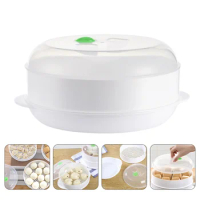 1pc Microwave Oven Steamer Round Steam Rack Microwave Oven Steamer Container
