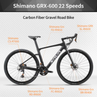 SAVA carbon fiber gravel road bike GRX 600 22speed carbon fiber road bike with dual disc brake discs, road bike racing bike 700C