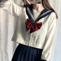 jk制服裙 基礎款正版白色二本三本學生校服 學院風班服日系水手服--享樂