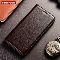 Litchi Pattern Genuine Leather Case for Samsung Galaxy M12 M31 M21 M62 M11 M02 M53 M13 M31S Book Style Flip Cover Cases