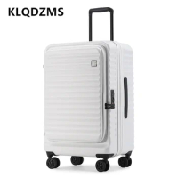 KLQDZMS Laptop Suitcase 20 Inch PC Boarding Case 24"28" Front Opening Trolley Case Business Travel Bag with Wheels Luggage