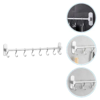 Kitchen Rail Movable Hook Punching-free Hanging Hook Rod Kitchenware Row Can Move Wall-mounted Rack