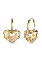 Elli Jewelry Anting Hoops Wanita Perak 925 Lapis Emas Hati Zirconia Putih Berkilau Elegan