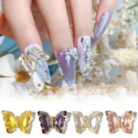 1 Pieces Of Ice Transparent Aurora Butterfly 3D Nail Decoration Fashion Crystal DIY Jewelry Manicure Design Accessories