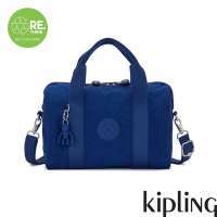 Kipling 夏日靛青藍中型圓筒手提肩背兩用包-BINA M