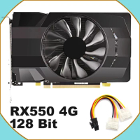 New RX550 4G Video Card RX560 Desktop Gaming Graphics Card with Power Cable HDMI+DVI/DP Output Gaming Computer Parts Supply