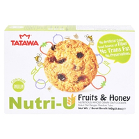 ตาตาวา นิวทริ-ยู คุกกี้โฮลเกรนผสมผลไม้และน้ำผึ้ง 180 ก.