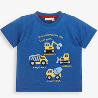 英國 JoJo Maman BeBe 超優質嬰幼兒/兒童100％純棉短袖上衣/T-shirt/交通工具T_工程車隊(JJH2914)