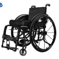 YYHC Manual Wheelchair Lightweight Folding Wheel Chair for Disabled Manual Foldable Wheelchair 24 Inch Aluminum