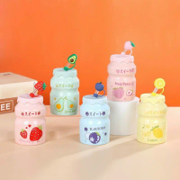 (Hoả tốc HCM)Ly cốc gốm sứ cao cấp uống nước Yakult siêu xinh 400ml kèm nắp đậy và ống hút hình nộm 