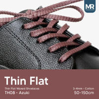 MR Shoelaces TH08 Azuki (Mocka / Moka) Tali Sepatu Lilin Gepeng (Thin Flat) 3-4mm 50cm 60cm 70cm 80c