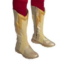 Fancy Halloween Carnival Barry Allen Cosplay Golden Boots Superhero Faux Leather Shoes Costume Accessories