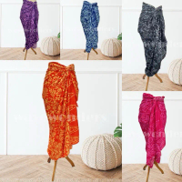 KAIN PANTAI BALI / SARUNG PANTAI BALI MOTIF BUNGA RAMBAT BAHAN RAYON ADEM