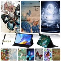 Universal Tablet Case for Huawei MatePad T8/Honor V6/MatePad 10.4"/MatePad 10.8"/MatePad Pro 10.8" Butterfly Print Leather Cover