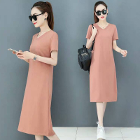 3 Color 7 Code Light Plate Casual Dress ins Womens Loose Slimming Popular Summer Womens Mid-Leng