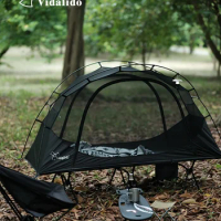 Vidalido Single Person Outdoor Camping Bed Tent Lightweight and Convenient Net Anti-mosquito Portable Aluminum Alloy Pole Inner