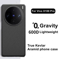 Real Carbon Fiber Case for Vivo X100 Pro Case Ultra Thin Aramid Fiber Protect Back Cover for Vivo X100 Pro Full Protection Coque