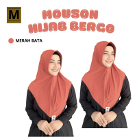 Mouson Hijab Merah Bata Jersey Premium Bergo Sport Daily Sport Hamidah Muslim Nyaman Kerudung Instan