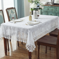唯米99簡約現代白色蕾絲小清新餐桌布藝長方形家用歐式臺布茶幾墊