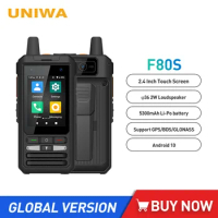 UNIWA F80S POC Walkie Talkie 4G Rugged Phone Spreadtrum Quad Core 1GB+8GB 5300mAh Battery 2.4Inch 1.4GHz Android 10 Mobile Phone