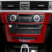 For BMW E90 E92 E93 05-12 Carbon Fiber Interior Trim Center Control Panel Paste Air Conditioning CD Instrument Paste Interior