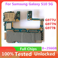 For Samsung Galaxy S10 5G Motherboard G977U G977N G977B Unlocked 8GB RAM 256GB ROM Main Logic Board Full Chips Plate