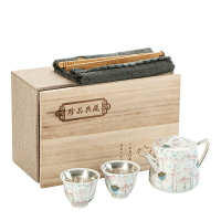 鎏銀茶具日式一壺二杯小套裝琺瑯彩茶杯創意陶瓷禮品壺