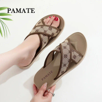 【Bản nâng cấp in hoa văn】Dép nữ quai chéo PAMATE - Thiết kế sang trọng, đế mềm chống trượt. Phù hợp 