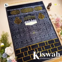 Hampers Sajadah Kiswah Embossed Kemas Box Premium + Tasbih Digital + Hangtag Souvenir Lebaran Umrah 