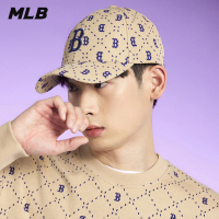 【MLB】可調式硬頂棒球帽 MONOGRAM系列 波士頓紅襪隊(3ACPM023N-43SAL)