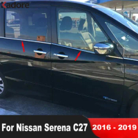 Bottom Window Frame Sill Trim For Nissan Serena C27 2016 2017 2018 2019 Stainless Steel Car Windows Molding Strip Accessories