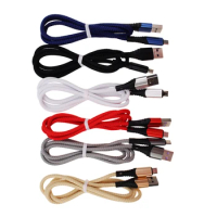 1000pcs 1M USB Data Cable For iPhone 13 12 11 XS XR X Braided Micro Usb Type C 3A Fast Charging Cord Cables for Huawei Xiaomi