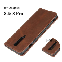 Leather Case for Oneplus 8 Pro 1+ One Plus 8 Pro 8T 7T 7 Pro 6 6T Flip Case Holster Magnetic Attraction Cover Wallet Case Fundas